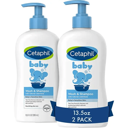 Cetaphil Baby Wash & Shampoo, 13.5oz Pack of 2, Hypoallergenic, Gentle Enough for Everyday Use, Soap Free