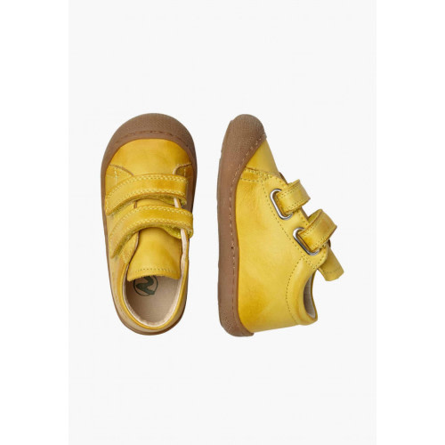 Nappa leather first step shoes Yellow -NATURINO COCOON VL