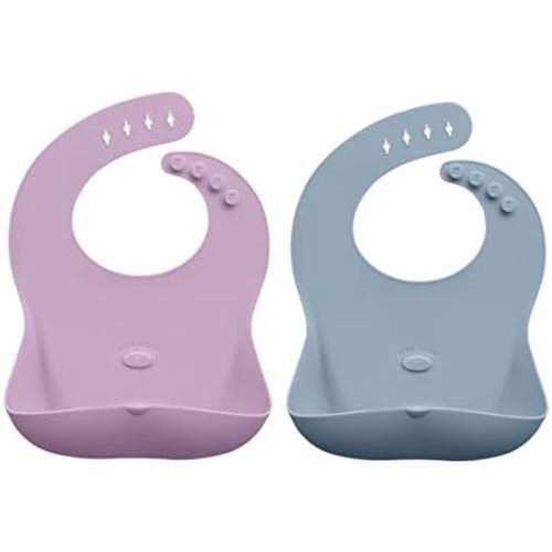 Abiie Ruby Wrapp Silicone Bibs for Babies with Front Pocket - Waterproof Bib - Stain Resistant - Silicone Toddler Bibs