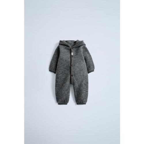 WOOL HOODED BODYSUIT (9-12M)