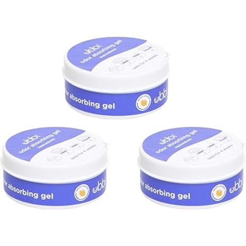 Ubbi Lemon Scented Odor Absorbing Gel Value Pack, Diaper Pail Odor Control Gel Packs, Baby Nursery Essentials, 3 Count