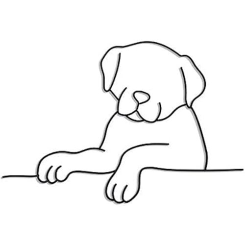 Matani Metal Dog Wall Art | Minimalist Room & Living Room Wall Decor (Sleeping Labrador) (Peeking Dog)