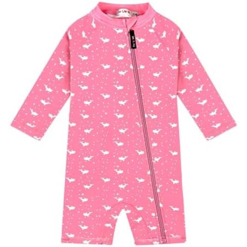 weVSwe Baby Swimsuit UPF 50+ UV Protection Long Sleeve Toddler Rash Guard Infant Bathing Suit with Zipper Beachwear 0-3 Years