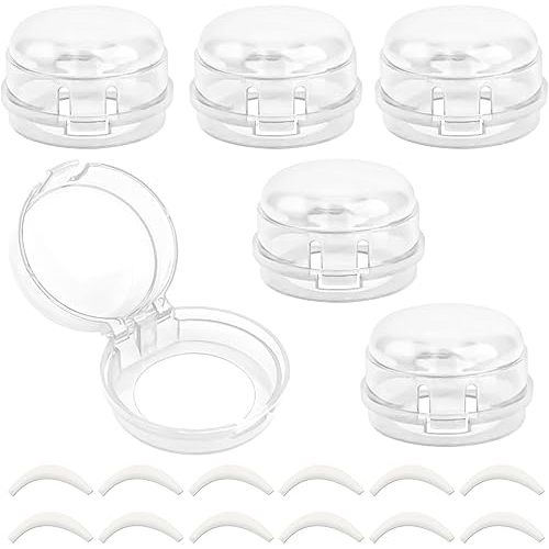 6pcs Stove Knob Safety Covers, with Double-Sided Tapes Universal Gas Oven Stove Knob Locks Covers for Child Baby Safety Proof Heat Resistant Kitchen Safety Accessories (Transparent)