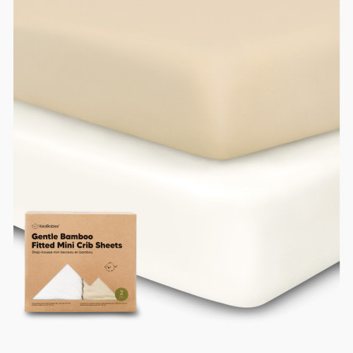 KeaBabies Isla Fitted Mini Crib Sheets - Khaki