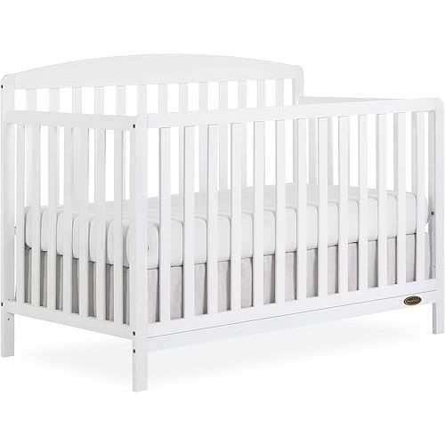 Dream On Me JPMA & Greenguard Gold Certified Odelle 5 in 1 Convertible Crib in White, Built of Sustainable Pinewood, 3 Mattress Height Settings, Non-Toxic Water-Based Paint Finish