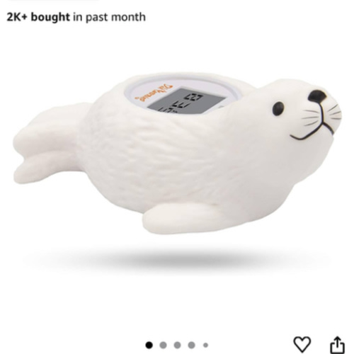 Doli Yearning Upgrade Baby Bath Thermometer Room Temperature| Water Thermometer|Kids' Bathroom Safety Products| Baby Bath(Seal Shape)℃/℉, LCD