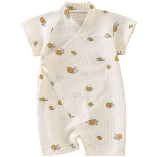 BINIDUCKLING Baby Kimono Robes Cotton Muslin Romper Clothes Newborn - 24 Months