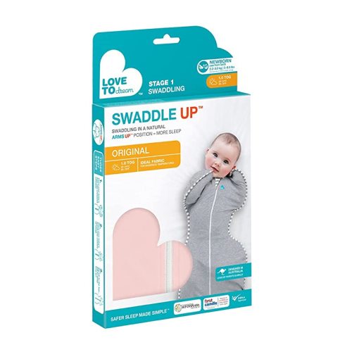 Love to Dream Swaddle UP, Baby Sleep Sack, Self-Soothing Swaddles for Newborns, Improves Sleep, Snug Fit Helps Calm Startle Reflex, New Born Essentials for Baby, 1.0 TOG, 5-8.5 lbs, Pink