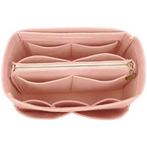 LEXSION Felt Purse Bag Organizer Insert with zipper Bag Tote Shaper Fit Speedy Neverful PM MM
