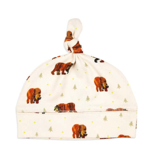 Organic Knotted Hat in Brown Bear Preemie-NB