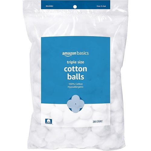 Amazon Basics Cotton Balls, 200ct, 1-Pack (Previously Solimo)