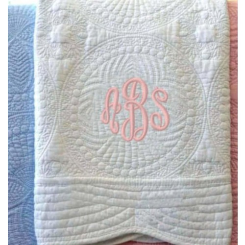 Personalized Baby Blankets, Monogrammed Baby Blanket with Embroidered Name, Super Soft Cotton Baby Quilt with Scalloped Edges, 36x46 In.