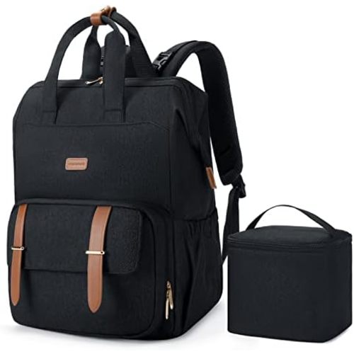 mommore Breast Pump Backpack for Spectra S1,S2 Medela Diaper Bag Backpack for Working Moms with 15.6 inch Laptop Sleeve, Black