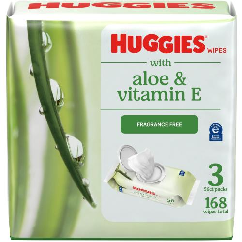 Huggies Aloe & Vitamin E Wipes, Unscented, 3 Pack, 168 Total Ct (Select for More Options)