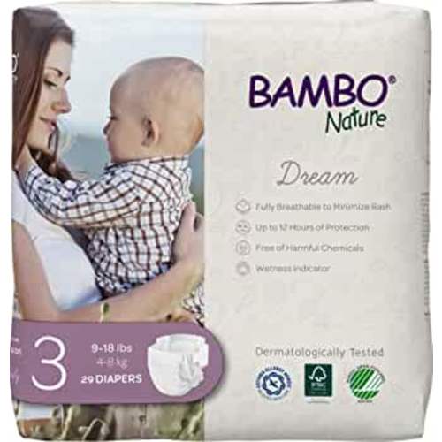 Bambo Nature Premium Baby Diapers, Size 3, 174 Count