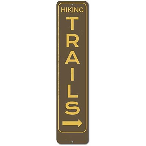 ZMKDLL Hiking Trails Vertical Sign Metal Sign Wall Decor for Home, Bar, Diner, Pub,Kitchen