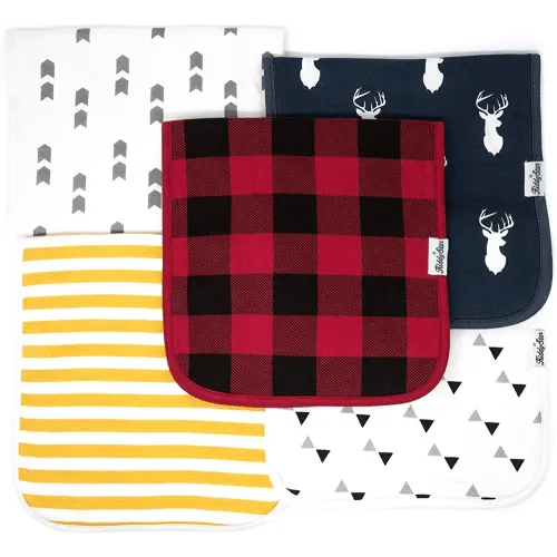 5 Pack Baby Burp Cloths - 100% Organic Cotton, Large, Soft & Absorbent Burping Towels for Newborns and Infants, Premium Spit Up Rags