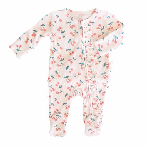 Fruit Bamboo Waffle Zipper Footies