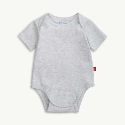 Magnetic Me light gray organic cotton magnetic bodysuit