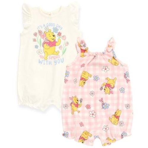 Disney Winnie the Pooh Newborn Baby Girls Romper 2 Pack White / Pink Winnie The Pooh Newborn