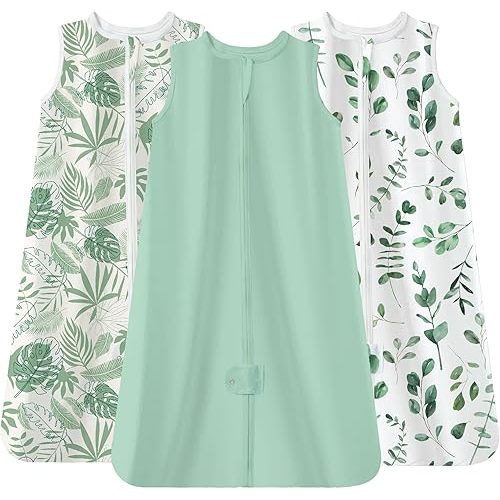 TotAha Baby Sleep Sack 0-6 Months 3-Pack,Summer Light Sleeping Bag 0.5 TOG, Buttery Soft Babies Wearable Blanket with 2-way Safe Zipper Girl Boy, 0.5 TOG