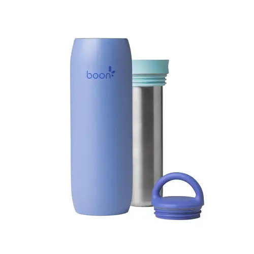 Boon Frosh Portable Breast Milk Chiller - Stainless Steel Breast Milk Cooler - Stainless Steel Portable Milk Storage Container - Blue - Keeps Breast Milk Cold for up to 17 Hours*