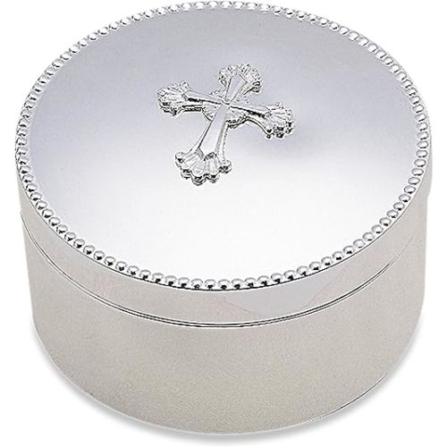 Reed & Barton Abbey Cross Silverplate Keepsake Box, 0.85 LB, Metallic