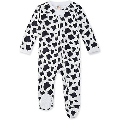 UNIFACO Baby Girls Boys Footed Pajamas One-Piece Sleeper Snug Fit Sleep and Play Zip Front Footie Romper 0-12 Month