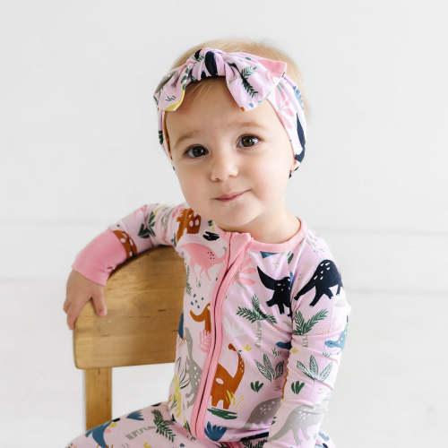 Pink Jurassic Jungle Zippy (Size: 0-3 Months)