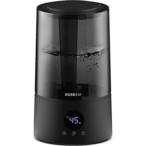 Humidifiers for Bedroom, 4.0L Humidifiers for Home Large Room, Cool Mist Humidfiers for Baby and Plant, Smart Auto Humidification, Timer, Filter Free(Black)