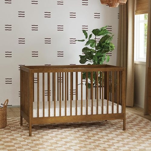 Davinci Birdie 3-in-1 Convertible Crib in Walnut, Converts from a Crib to a Toddler Bed and Day Bed, Easy to Assemble, Greenguard Gold Certified, 100% Solid Wood