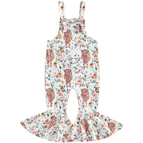 Sejardin Toddler Baby Girl Clothes Bell Bottoms Jumpsuit Sleeveless Suspenders Romper Infant Girl Summer Outfit