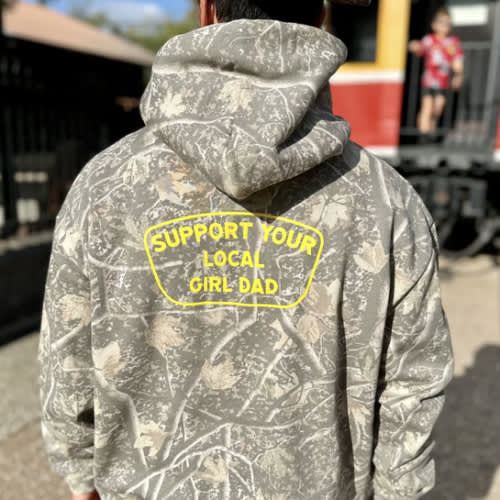 Girl Dad Hoodie - Dumbbells, Deadlifts, & Daughters | DadBod Apparel