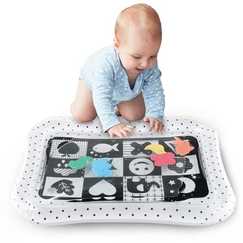 The Peanutshell Tummy Time Water Play Mat Girls or Boys - High Contrast Sensory Developmental Toy, Newborn & Infant Baby Toys 0-6 Months, Unisex New Born Baby Essentials Must Haves - Montessori