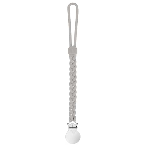 Ryan & Rose Cutie Clip Braiden Pacifier Clip - Braided Silicone (Slate)