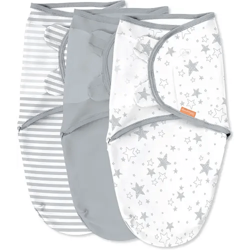 SwaddleMe by Ingenuity Original Swaddle - Size Small/Medium, 0-3 Months, 3-Pack (Twinkle Twinkle)