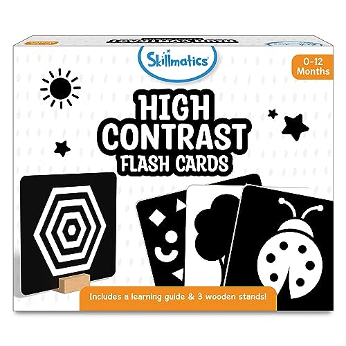 Skillmatics Large Flash Cards for Babies & Infants - High Contrast, Newborn Visual Stimulation & Sensory Development for 0 to 12 Months - 60 Pictures