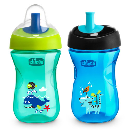 The First Years Soft Spout Trainer Toddler Cups - Leopard and Toucan  -Jungle Themed Trainer Sippy Cups for Toddlers - 2 Count