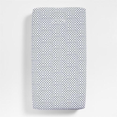 Personalized Venice Cloudy Blue Organic Cotton Baby Crib Fitted Sheet by Leanne Ford