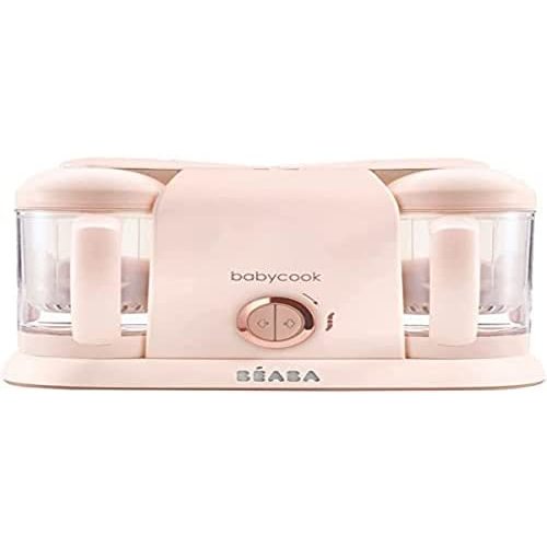 BEABA Babycook Duo 4 in 1 Baby Food Maker, Baby Food Processor, Baby Food Blender Baby Food Steamer, Make Fresh Homemade Baby Food at Home, 9.1 Cup Capacity, Rose Gold