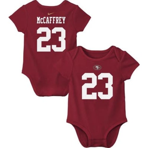 Newborn & Infant Nike Christian McCaffrey Scarlet San Francisco 49ers Player Name & Number Bodysuit