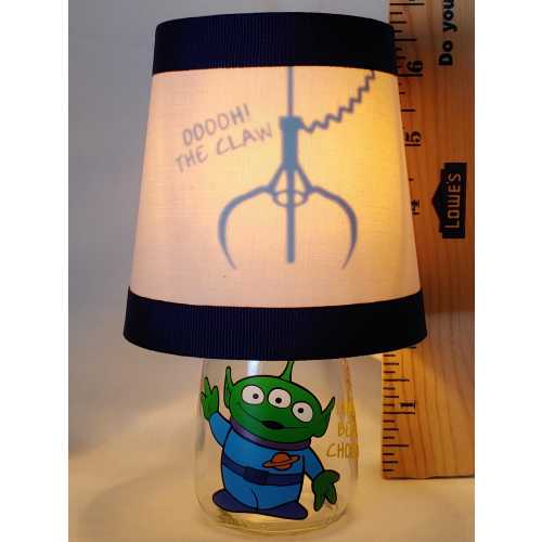 Upcycled baby food jar night light - Toy Story influenced
