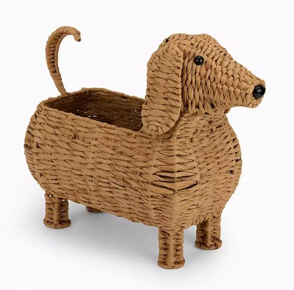 Dachshund Woven Hyacinth Basket | Kirklands Home