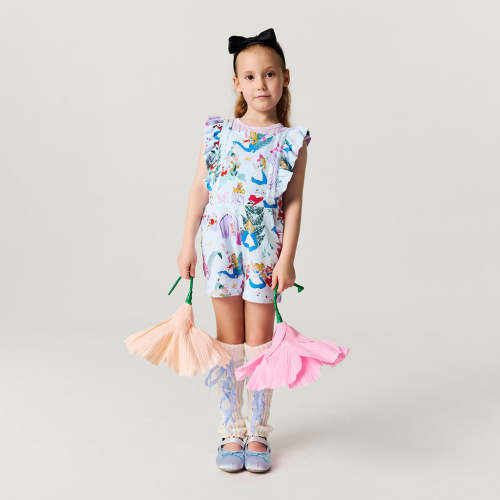 Disney Adventures in Wonderland French Terry Short Overalls