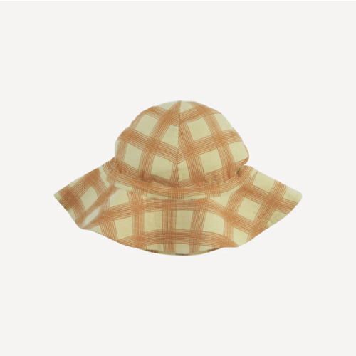 sun hat | brown plaid | organic cotton gauze
