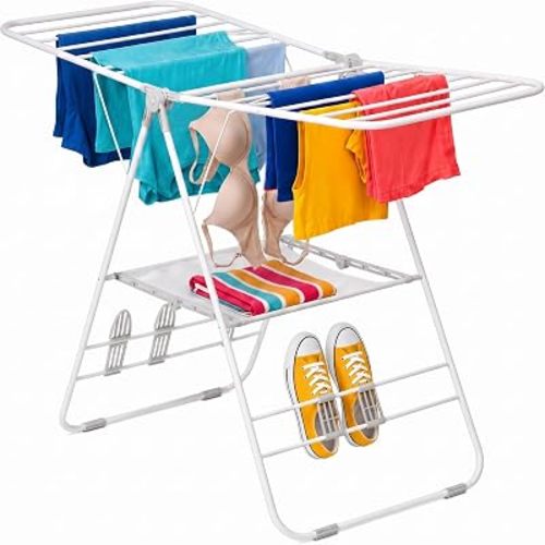 Honey-Can-Do Heavy-Duty Gullwing Clothes Drying Rack, 50 lb, White