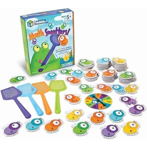 Learning Resources Mathswatters Addition & Subtraction Game - Math Games, Numbers Flash Cards, Classroom And Preschool Must Haves, Montessori, Fine Motor Skills Manipulatives, Kindergarten