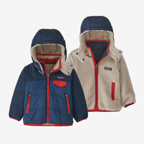 Baby Reversible Tribbles Hoody (New Navy w/ Mallow Pink)