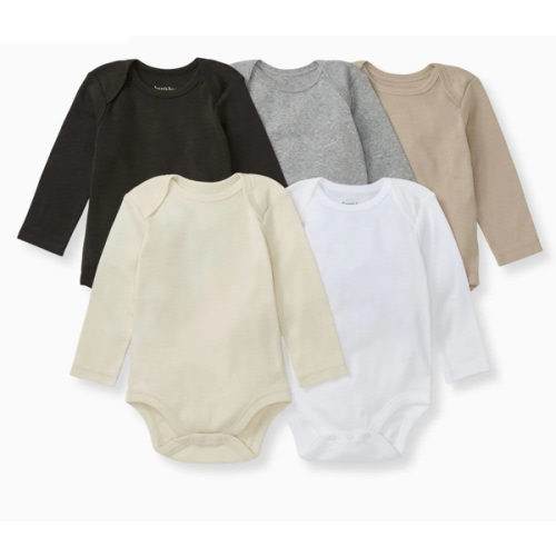 Solid Organic Cotton Long Sleeve Baby Bodysuits 5 Pack - Ash – Burt's Bees Baby